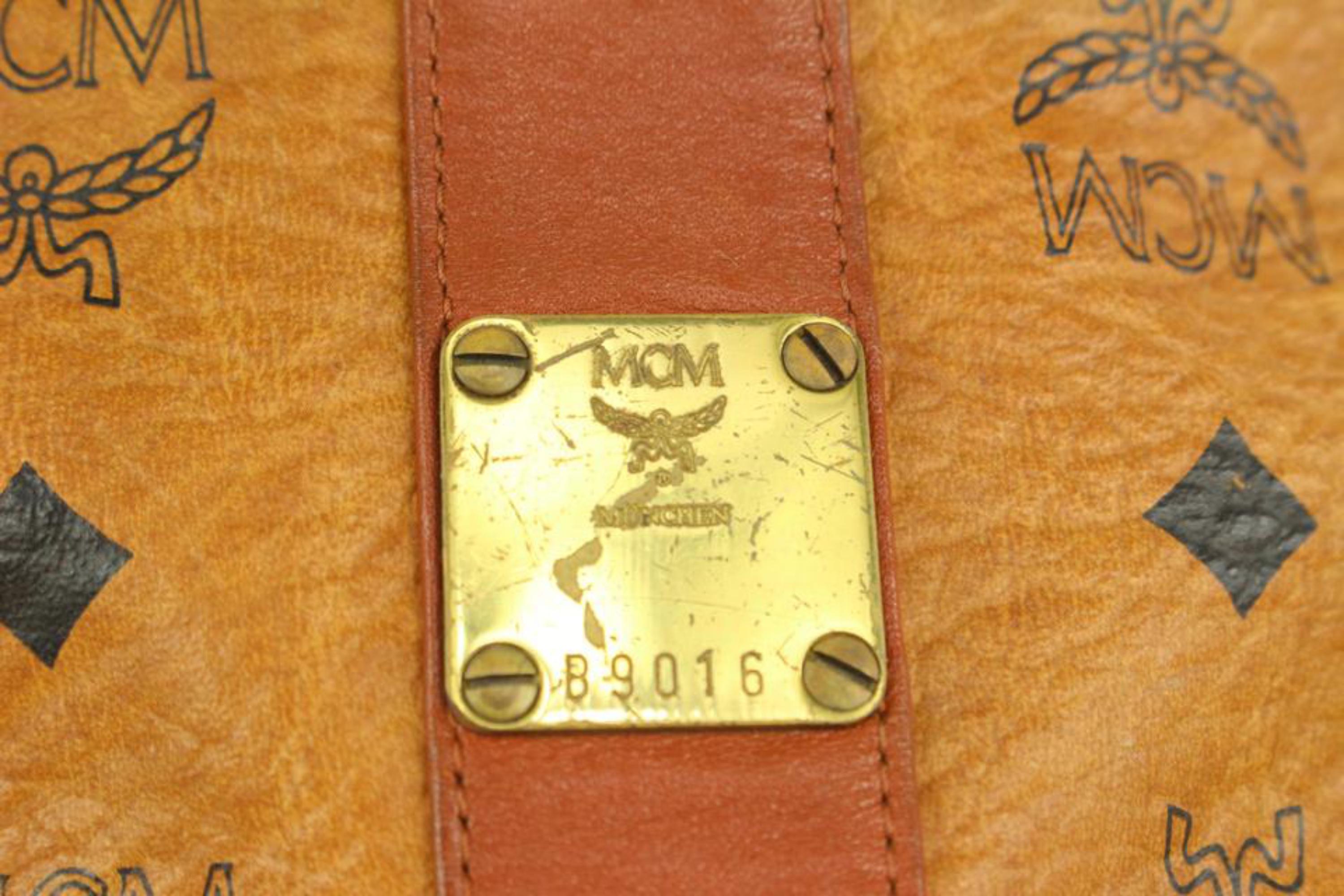 MCM sac ceinture Visetos Monogram Cognac Fanny Pack 1014m3 en vente 4