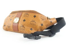 MCM Cognac Monogram Visetos Belt Bag Fanny Pack Waist Pouch 1mcm39lm