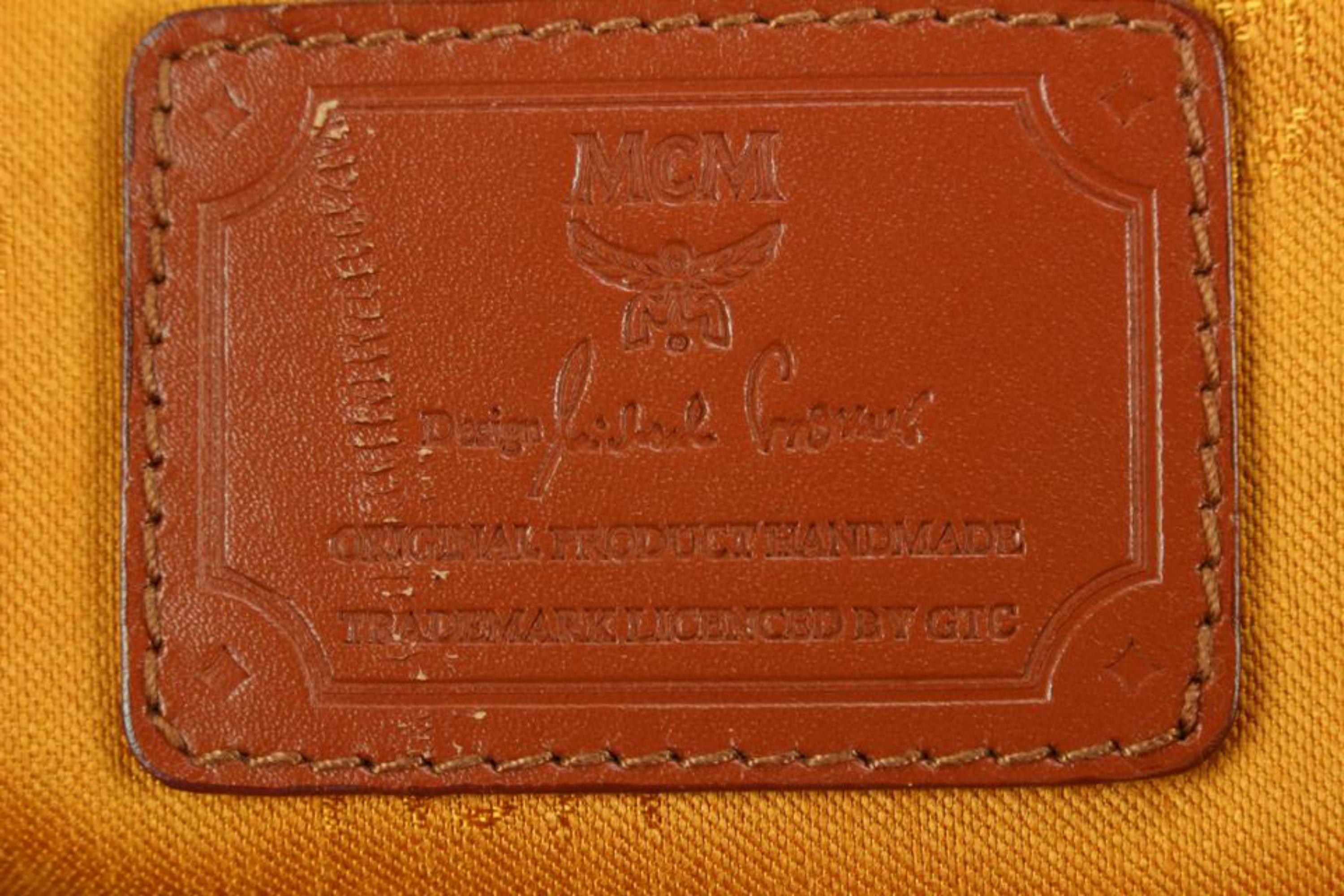 Women's or Men's MCM Cognac Monogram Visetos Boston Duffle Bag 5m526s