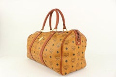 MCM Cognac Monogramm Visetos Boston Duffle Bag 917 mcm28