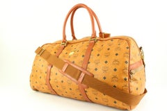 MCM Cognac Monogram Visetos Boston Duffle Bag mit Riemen 113m46