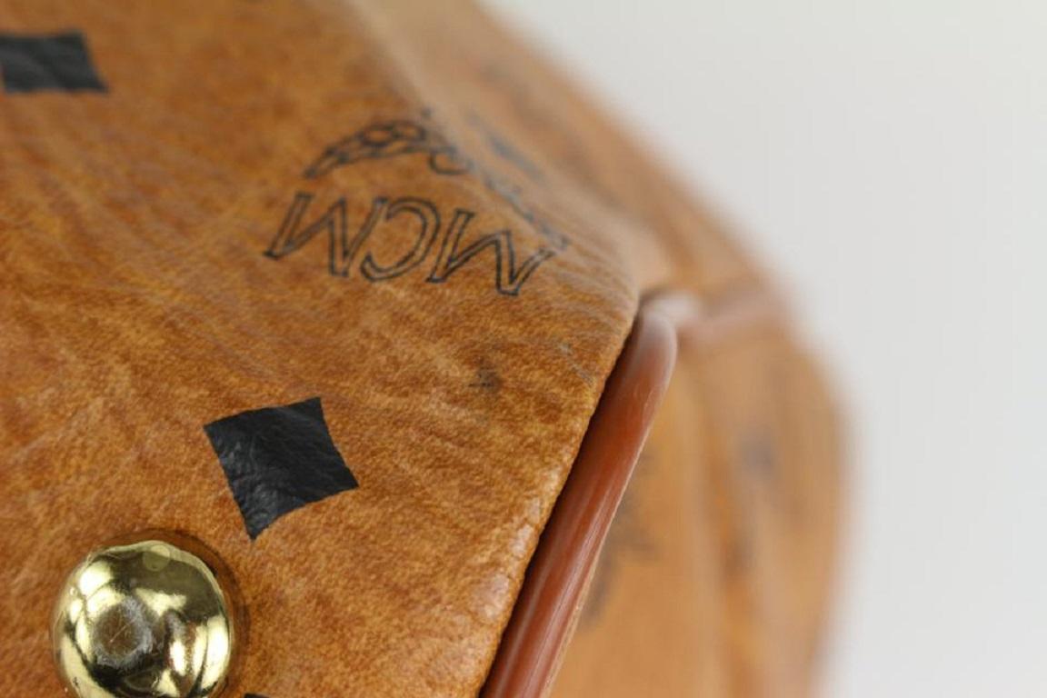MCM Cognac Monogramm Visetos Boston Duffle mit Riemen 1019m28 5