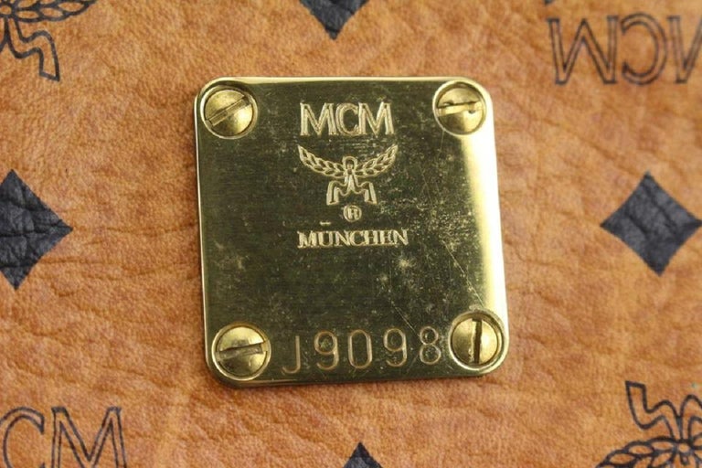 MCM Large Cognac Monogram Viseto Boston Duffle Bag 106m16 For Sale at  1stDibs