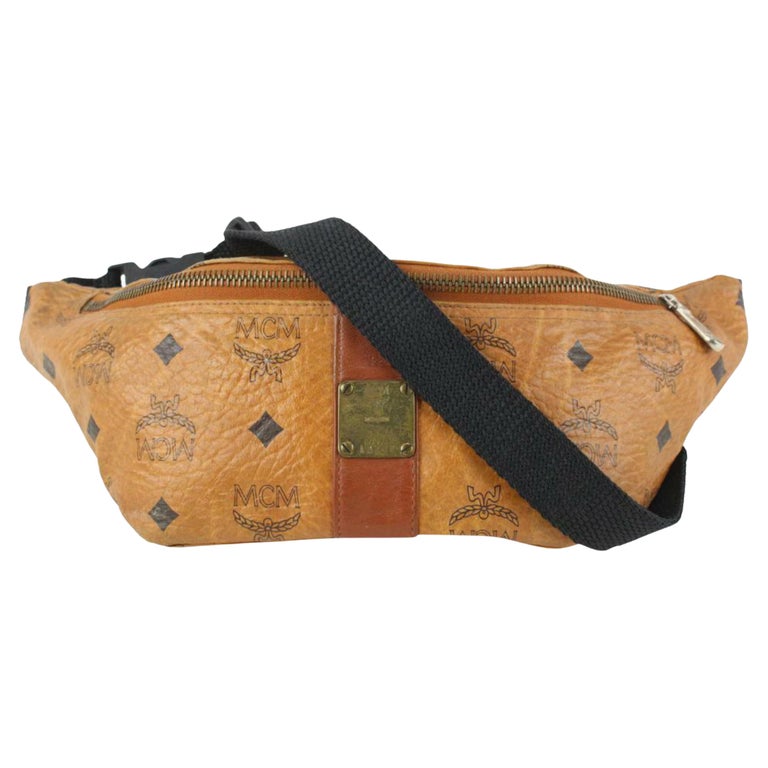 MCM Cognac Monogram Visetos Bum Bag Belt Bag Fanny Pack 24MCM26a For Sale  at 1stDibs