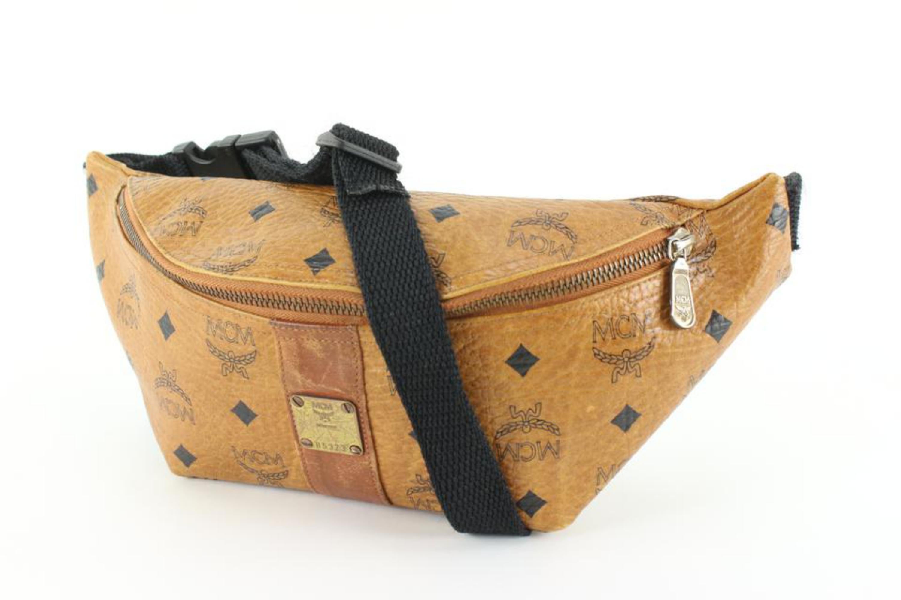 MCM Cognac Monogram Visetos Bum Bag Waist Pouch Fanny Pack 92m719s For Sale 5