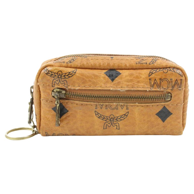 MCM Cognac Monogram Visetos Key Pouch 118m38