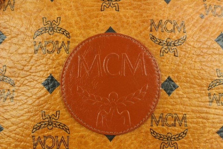 MCM Monogram Visetos Boston Barrel 26mcm69 Cognac Coated Canvas Cross Body  Bag, MCM