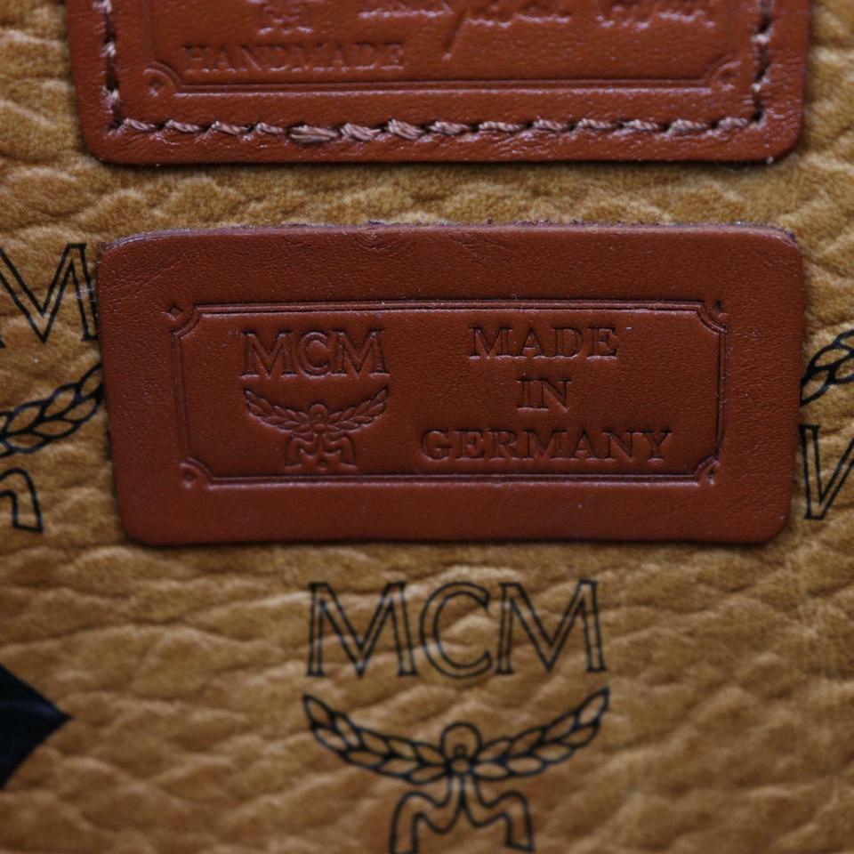 MCM Cognac Monogram Visetos Shopper Tote 870285 Brown Coated Canvas Shoulder Bag For Sale 5