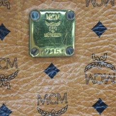 MCM Cognac Monogram Visetos Shopper Tote 870426 Brown Canvas Shoulder Bag