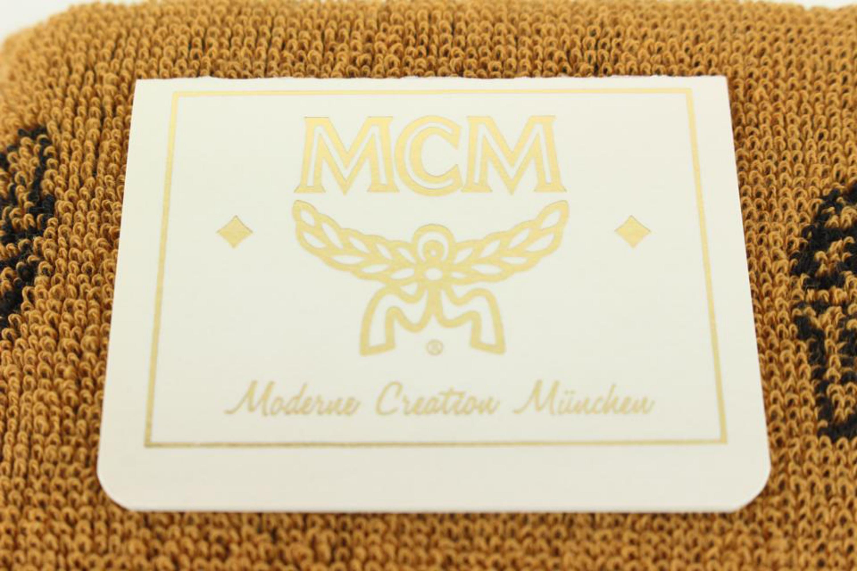 MCM Cognac Monogram Visetos Towel Set 1029m43 In New Condition For Sale In Dix hills, NY
