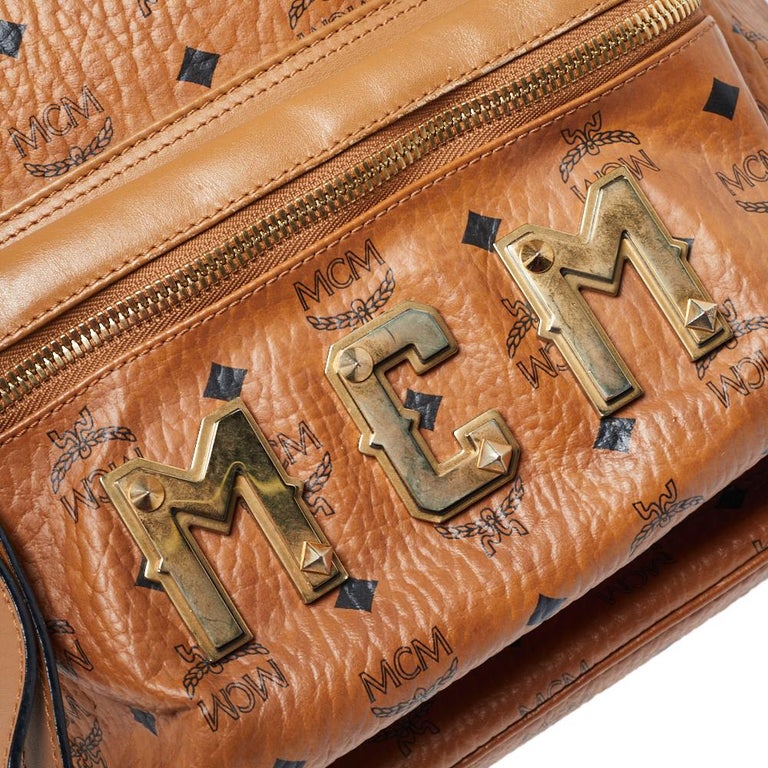 MCM Cognac All Over Stud Stark Backpack 90m56s For Sale at 1stDibs