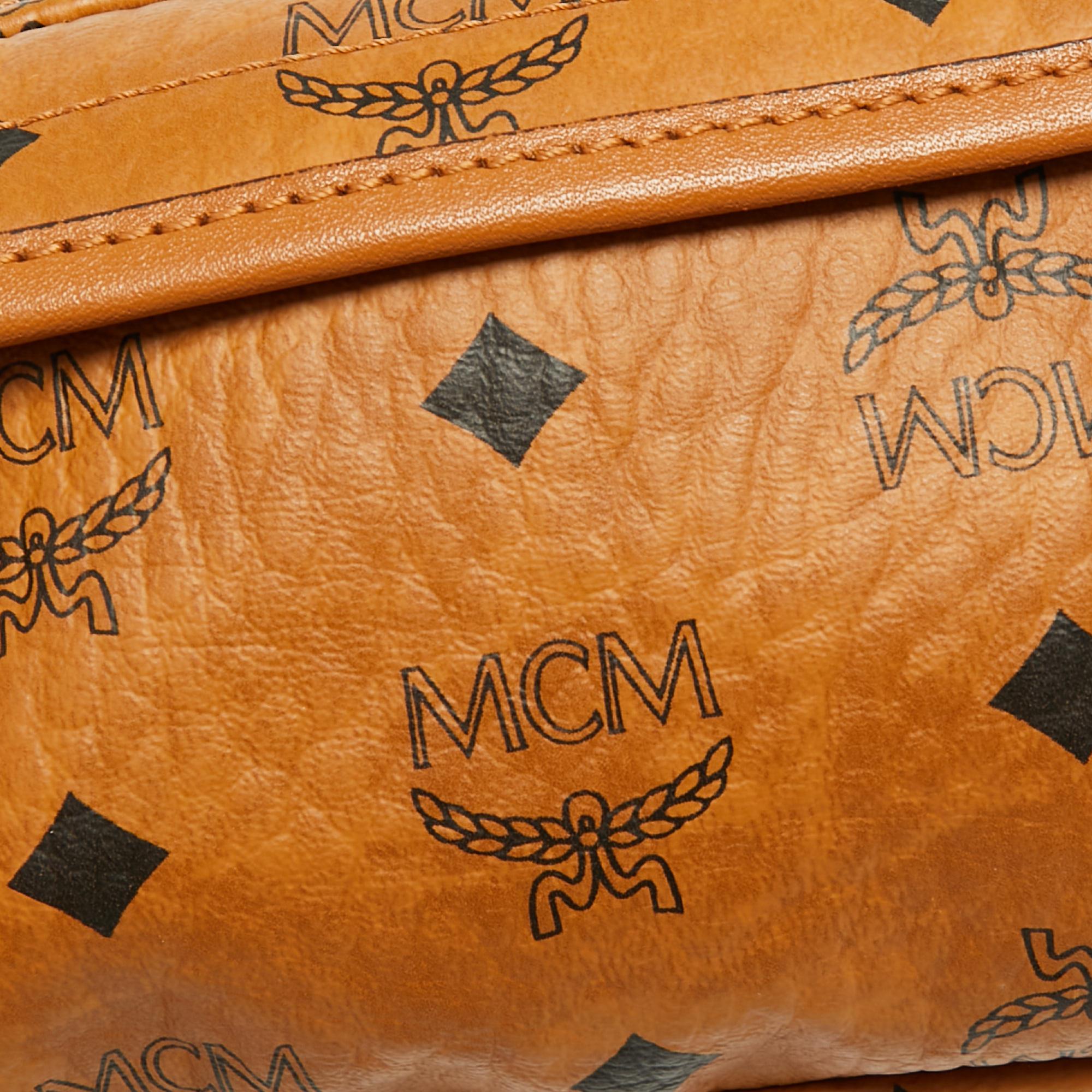 MCM Cognac Visetos Coated Canvas and Leather Belt Bag 2