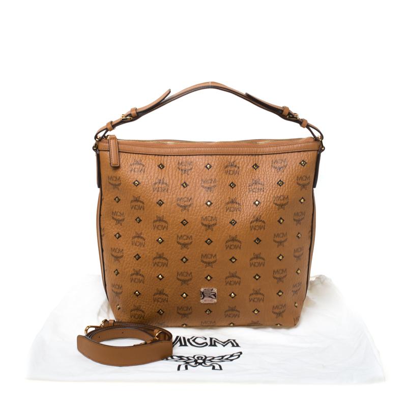 MCM Cognac Visetos Coated Canvas and Leather Crossbody Bag 5
