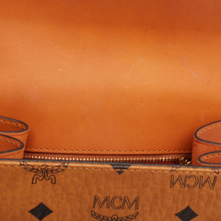 MCM Brown Visetos Coated Canvas with Pouch Crossbody Bag at 1stDibs