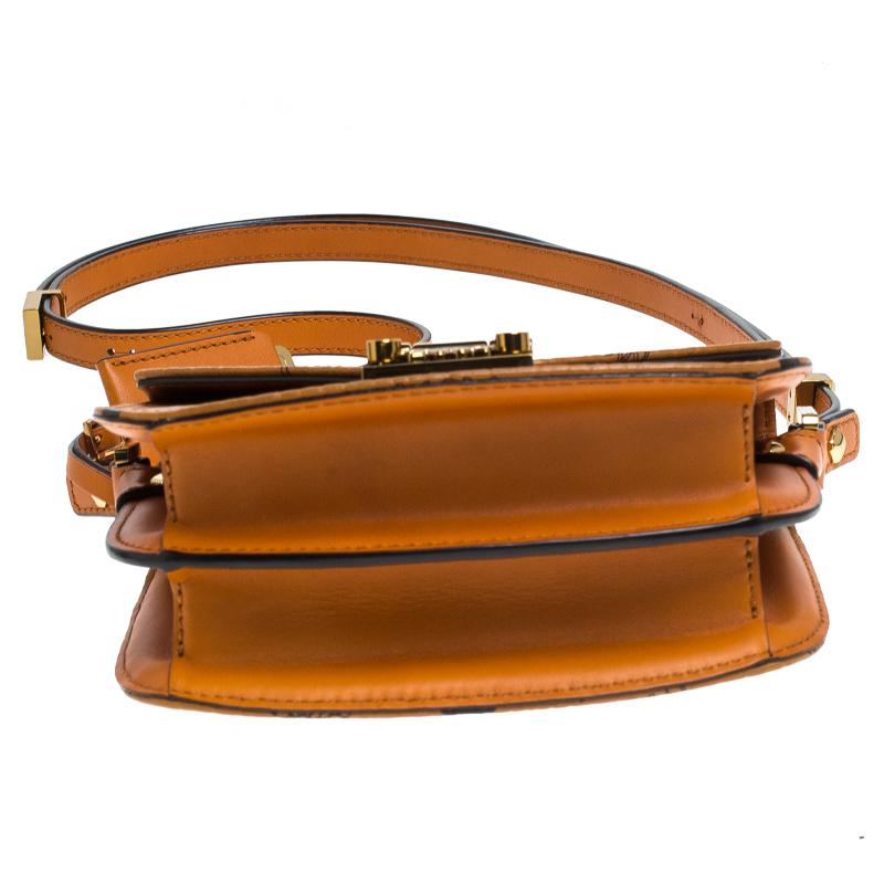 MCM Cognac Visetos Coated Canvas and Leather Patricia Crossbody Bag 3