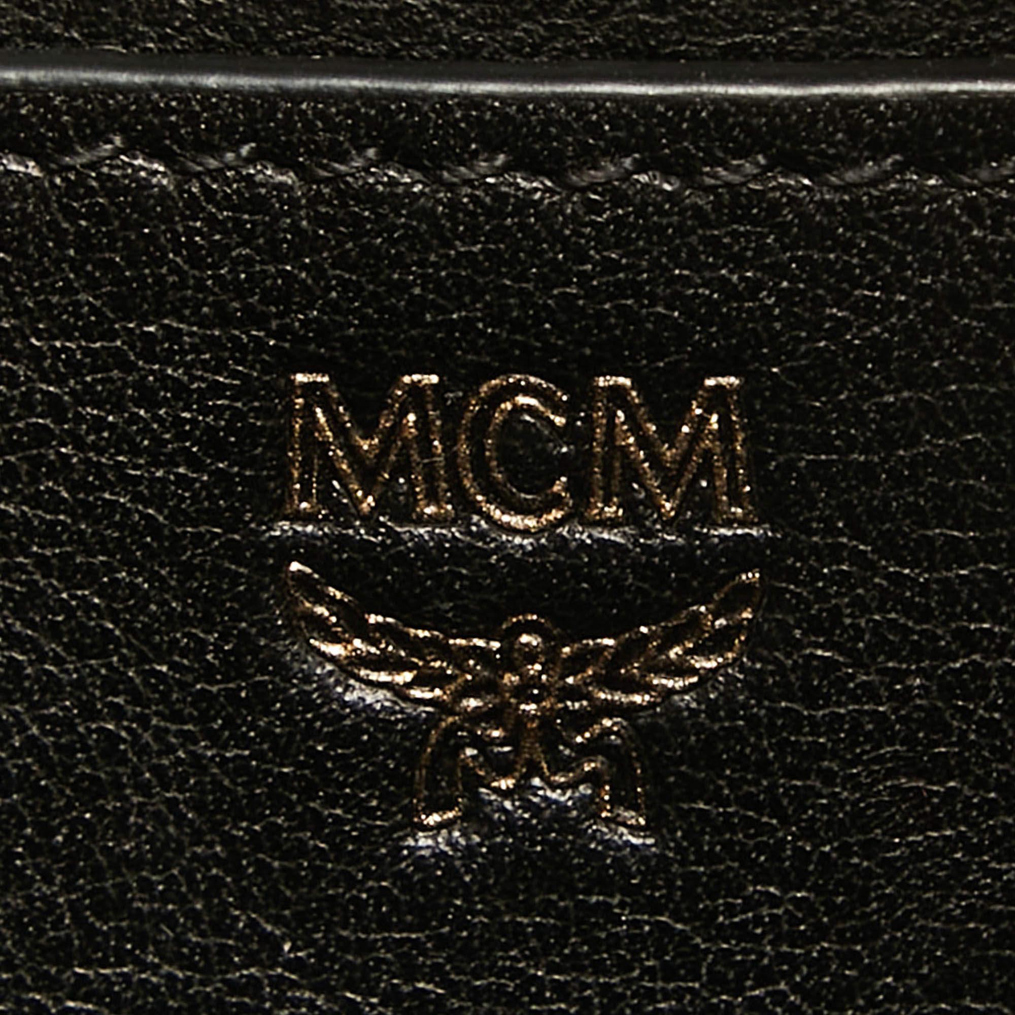 MCM Cognac Visetos Coated Canvas Mini Studded Stark Bebe Boo Backpack 2