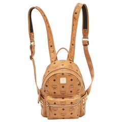 MCM Cognac Visetos beschichtetem Canvas Seite Nieten Mini Stark Rucksack