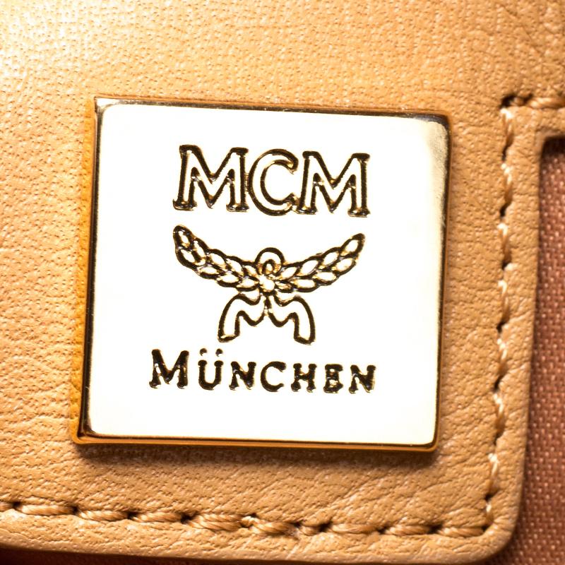 MCM Cognac Visetos Leather Large Studs Stark Backpack 2