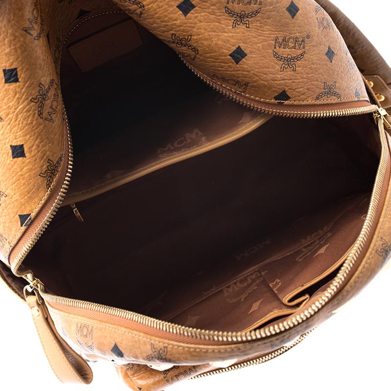 MCM Cognac Visetos Leather Large Studs Stark Backpack 1