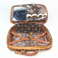 MCM Cognac Visetos Vanity Trunk 870361 Brown Coated Canvas Weekend/Travel Bag