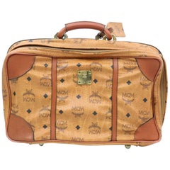 Vintage MCM Cognac Visetos Vanity Trunk 870361 Brown Coated Canvas Weekend/Travel Bag