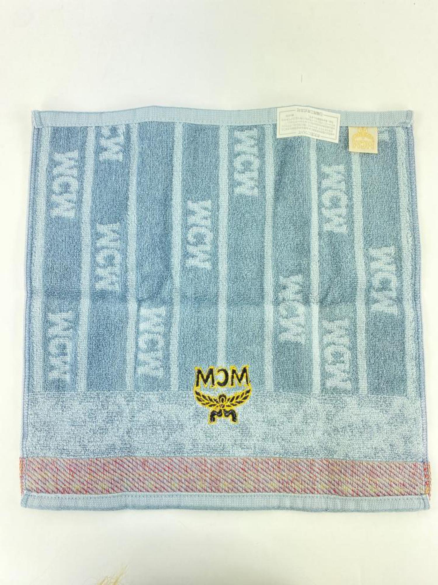 MCM Cognac x Blue Towel Set 1MCM1224 For Sale 3