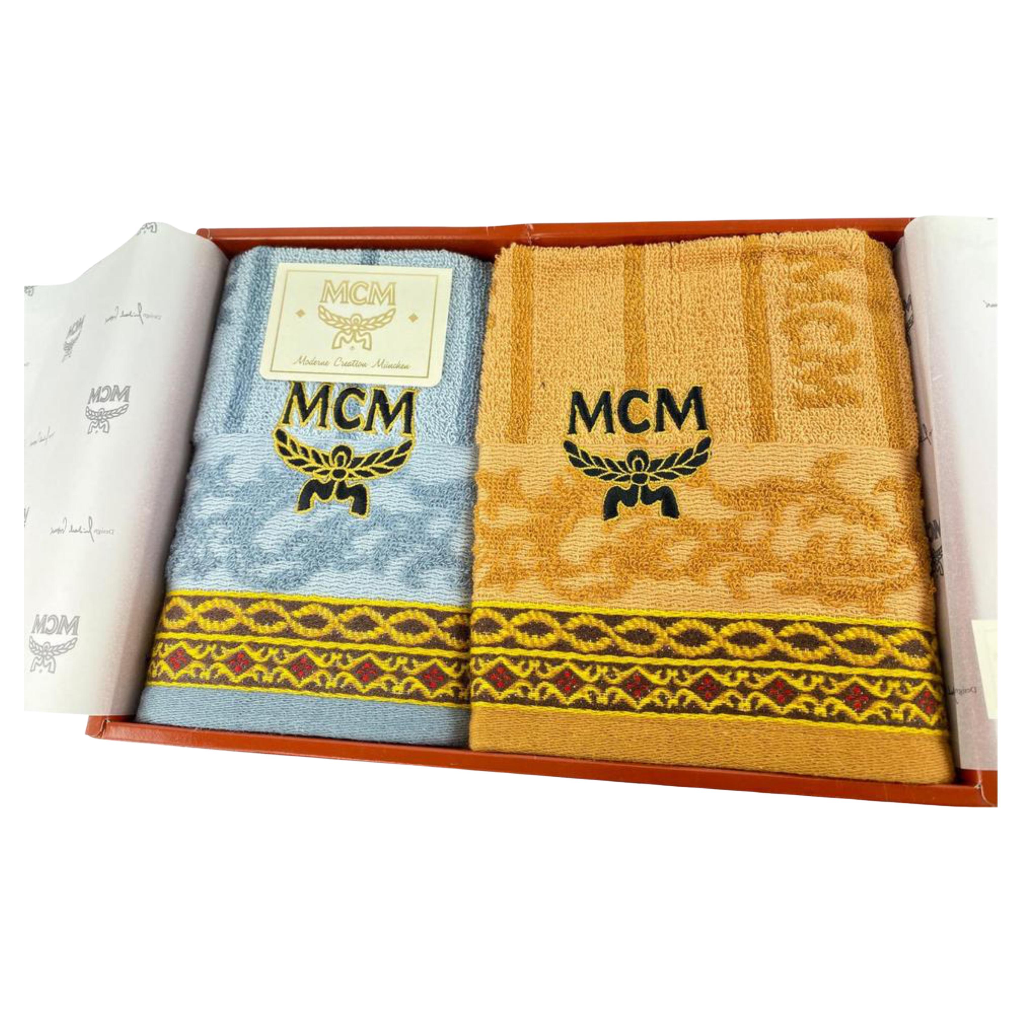 MCM Cognac x Blue Towel Set 1MCM1224
