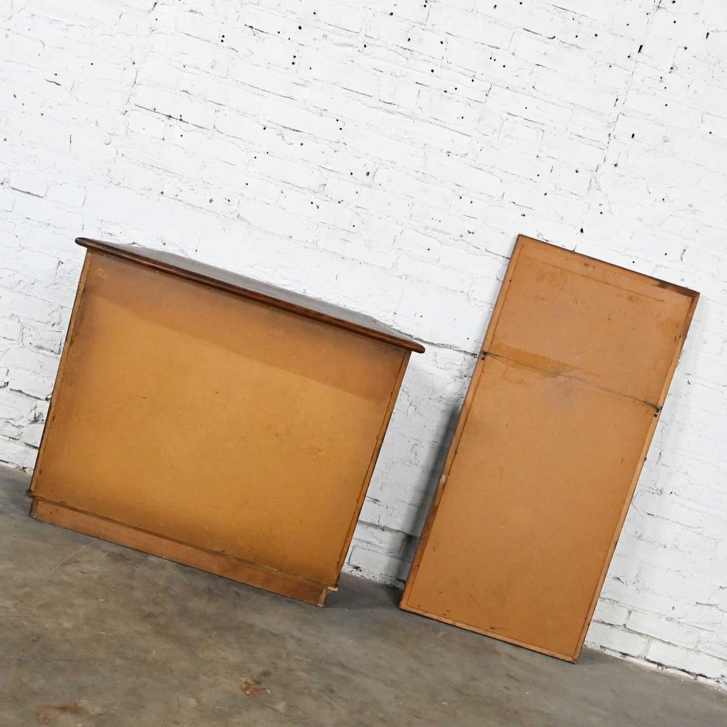 MCM Console Cabinet & Mirror Style Lane Perception Basket Weave Warren Church For Sale 5