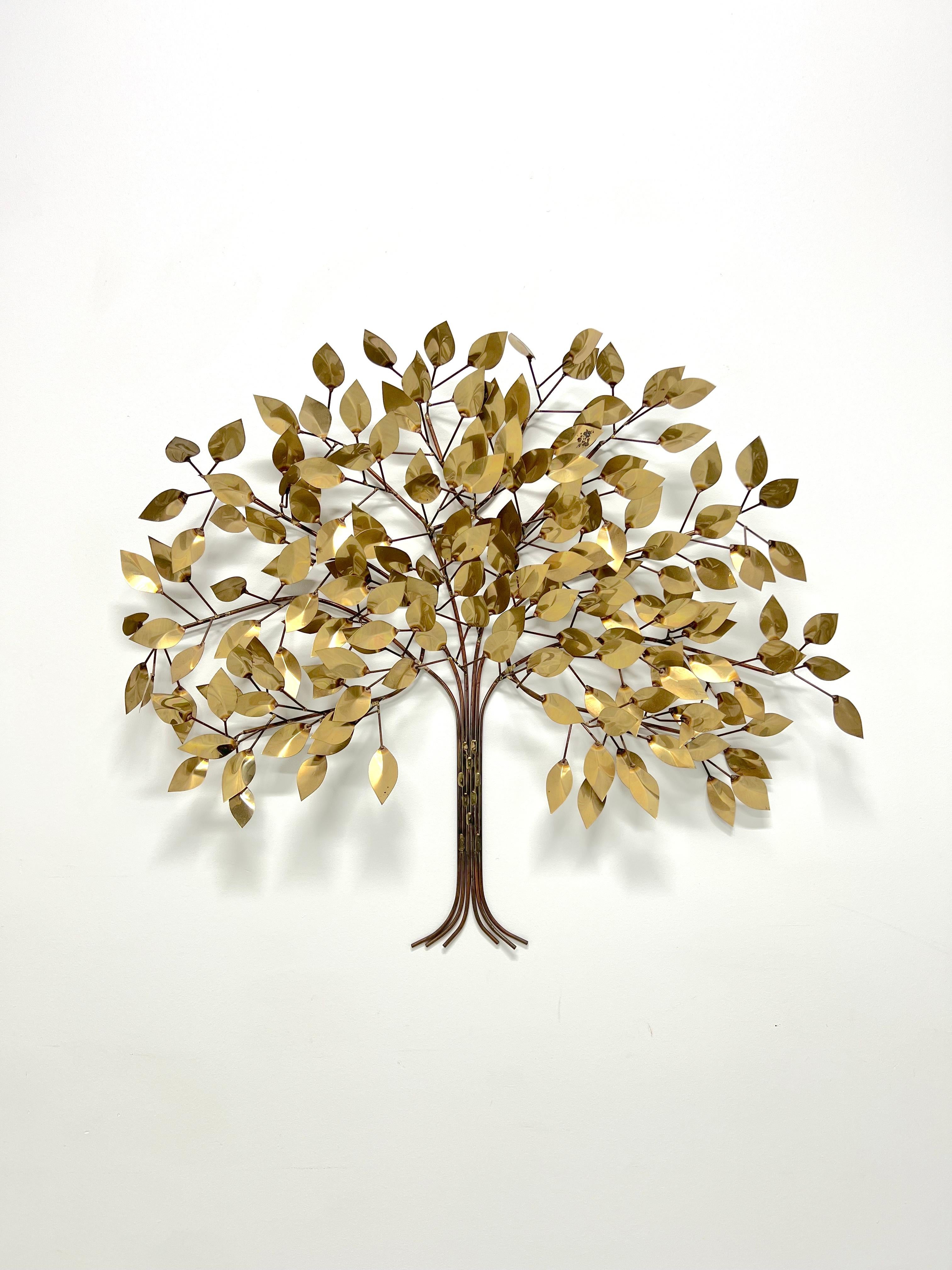 MCM Kupfer & Messing Brutalist Baum des Lebens Skulptur in der Art von Curtis Jere im Angebot 4