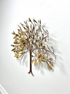MCM Copper & Brass Brutalist Tree of Life Sculpture in the manner of Curtis Jere