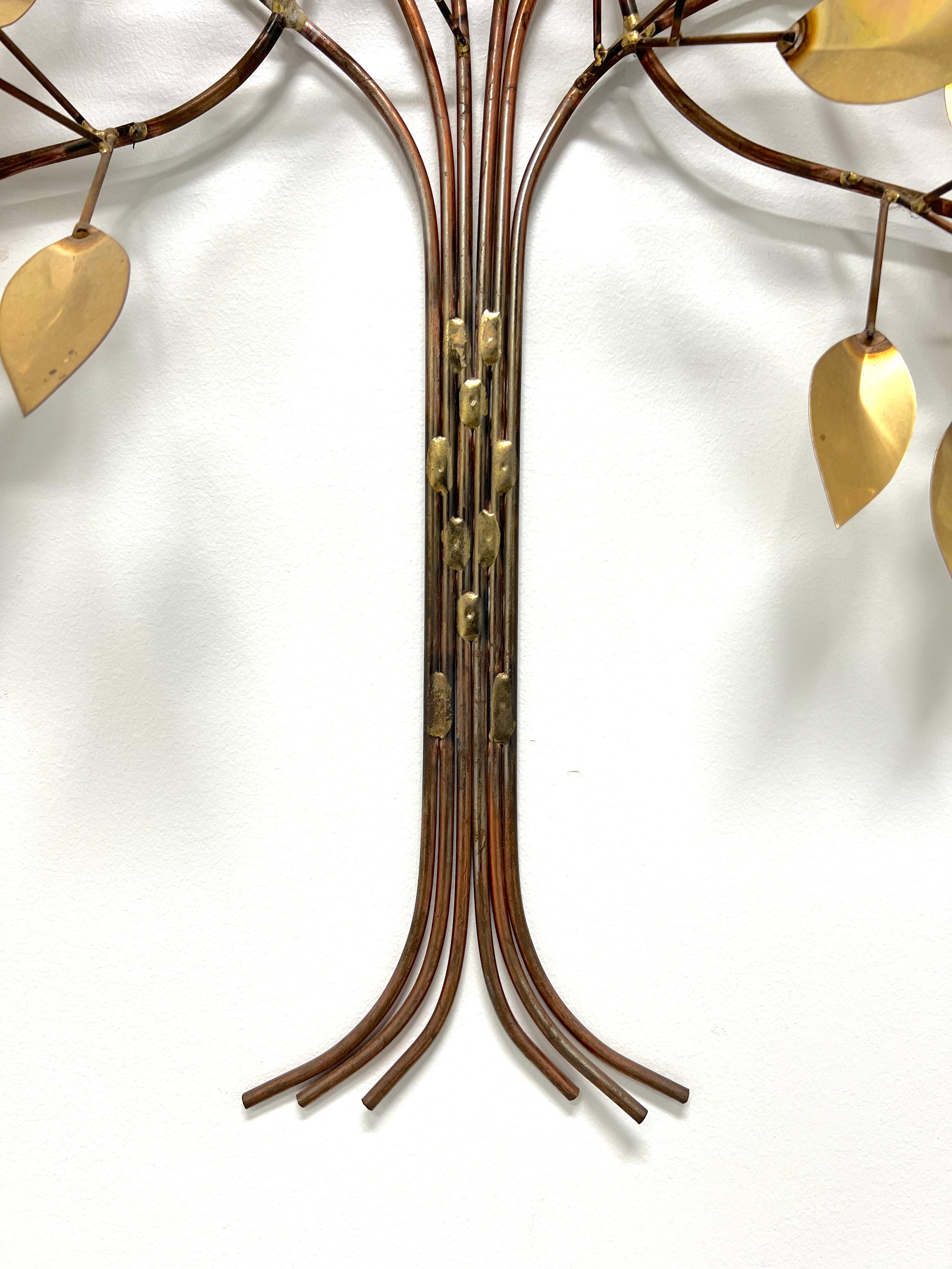 MCM Copper & Brass Brutalist Tree of Life Sculpture in the manner of Curtis Jere For Sale 2