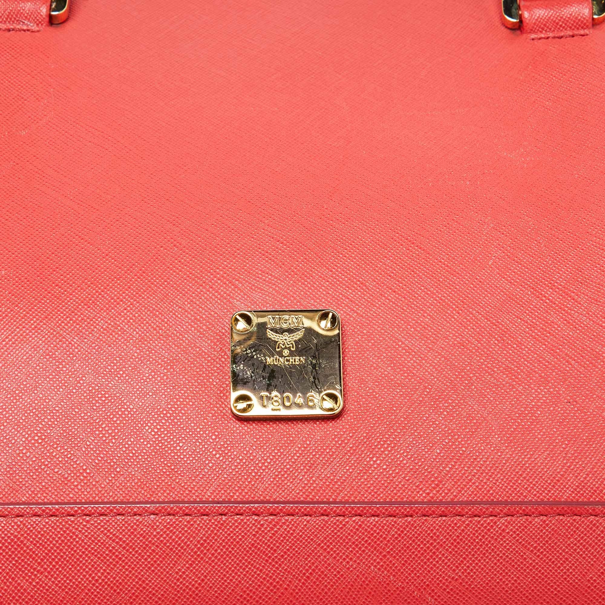 De las mujeres Bolso Nuovo grande de piel naranja coral de MCM