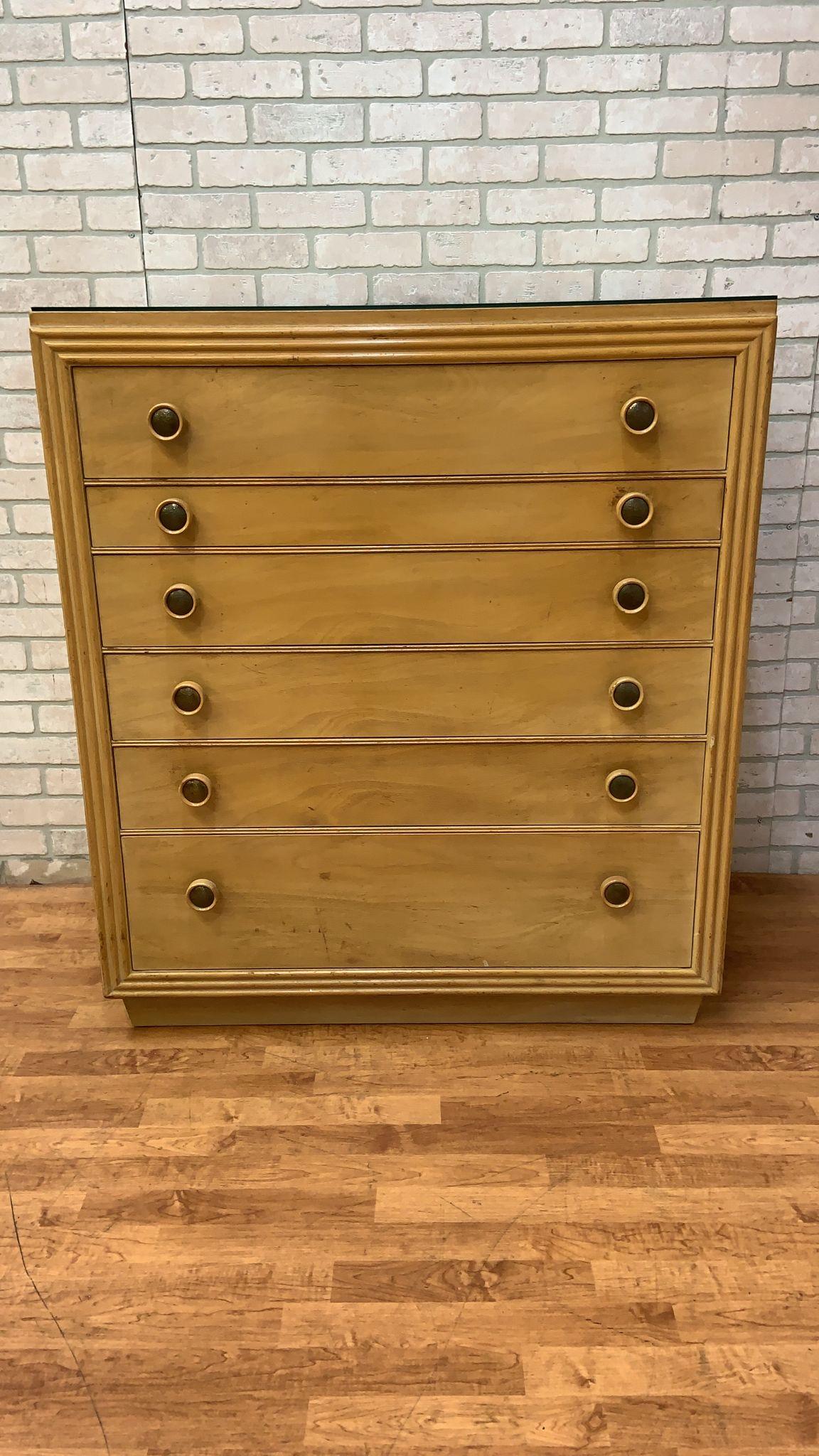 Hand-Crafted MCM Cork and Wood Tall Dresser by Paul Frankl for Johnson Furniture For Sale