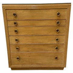 Cómoda alta MCM de corcho y madera de Paul Frankl para Johnson Furniture