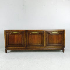 MCM Credenza with Brass Hardware in the Style of Thomasville