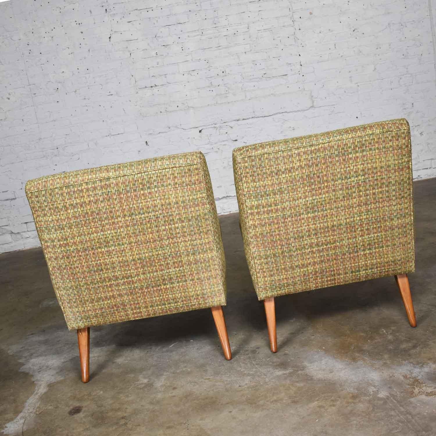 20th Century MCM Custom Craft Pair of Model 100 Planner Group Slipper Chairs by Paul McCobb
