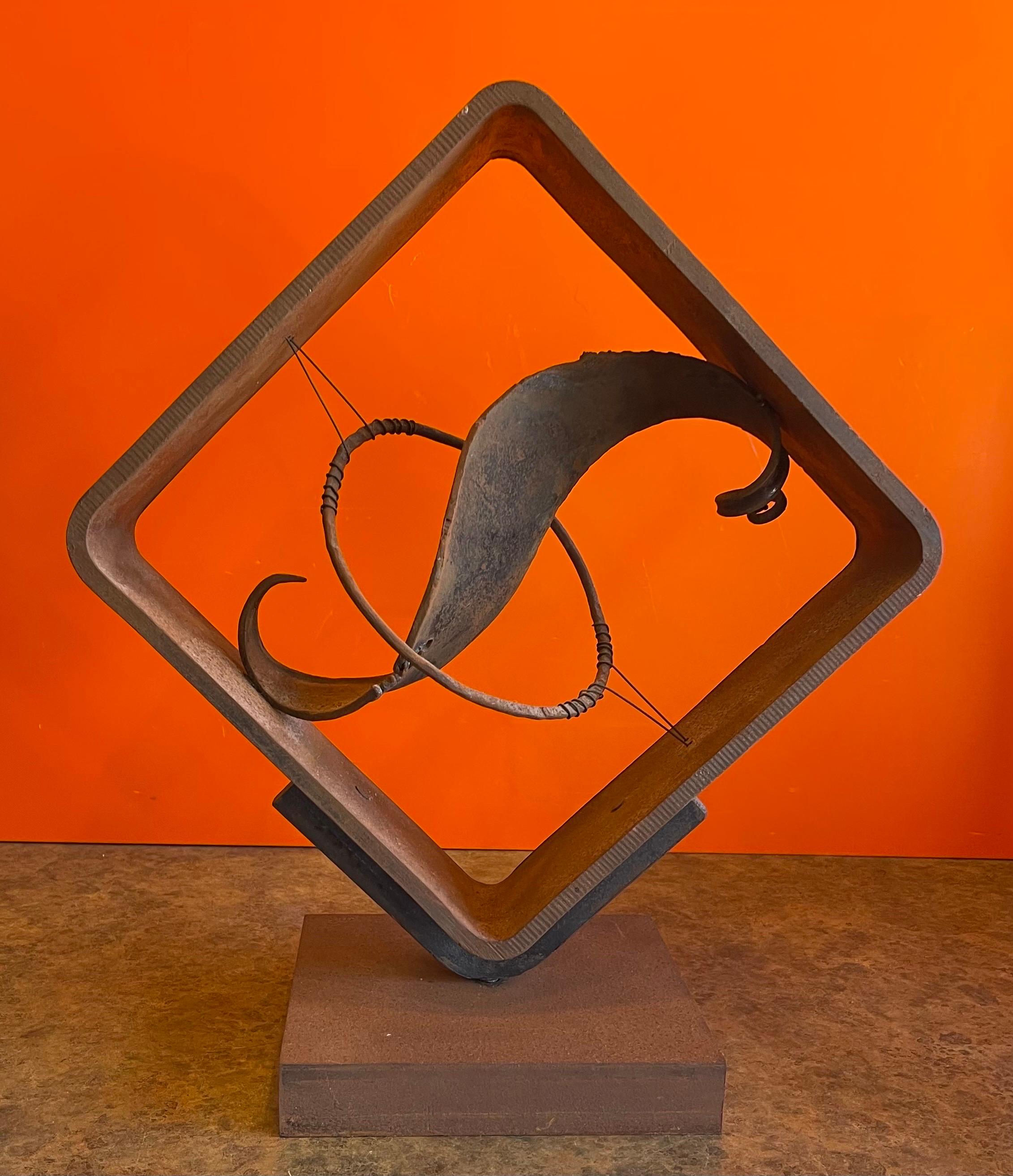 MCM Cut Steel Rotating Abstract Sculpture by James Hubbell For Sale 6