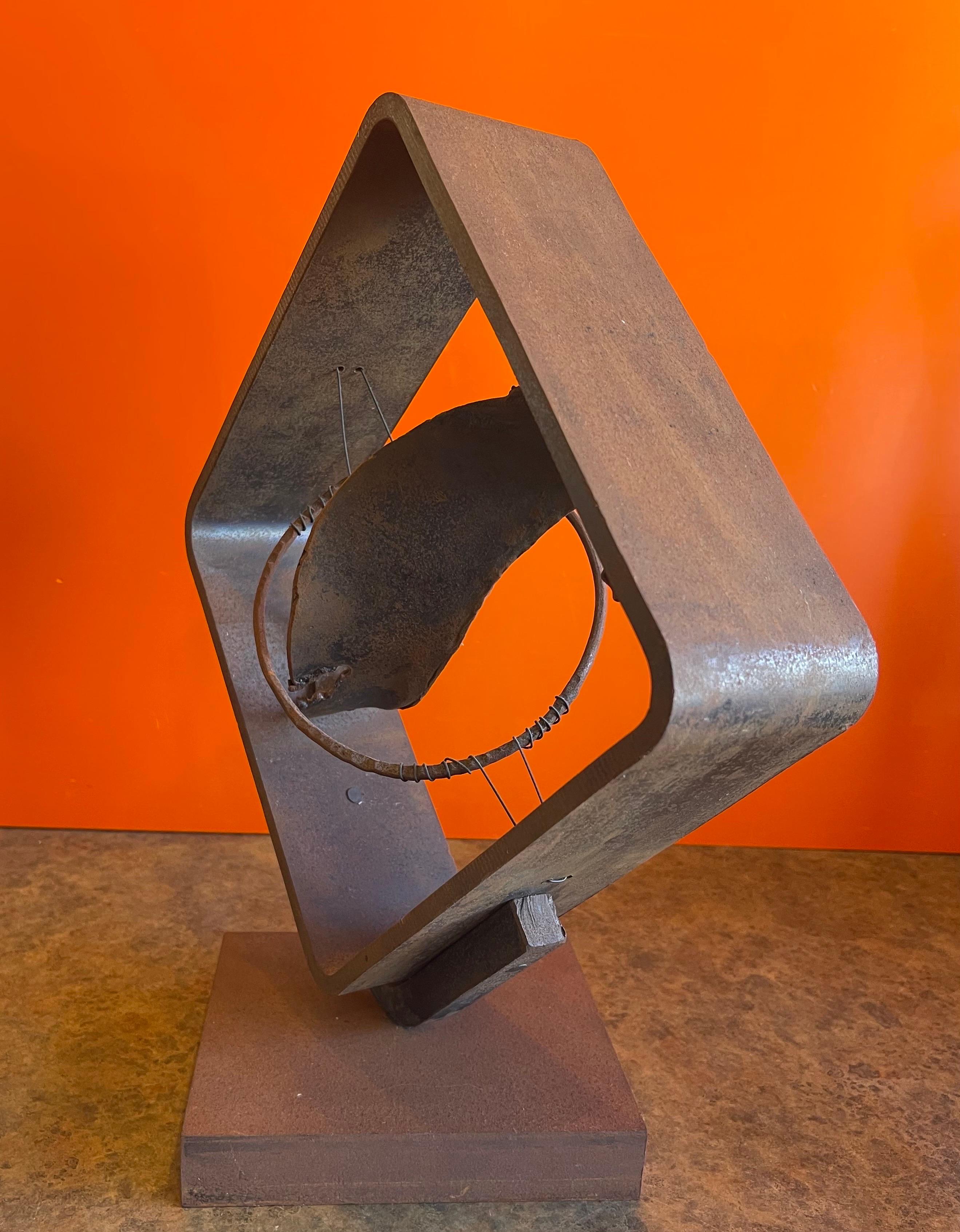 Welded MCM Cut Steel Rotating Abstract Sculpture by James Hubbell For Sale