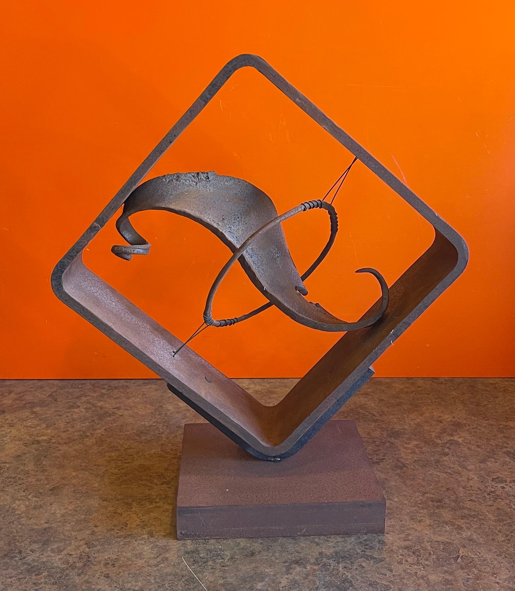 20th Century MCM Cut Steel Rotating Abstract Sculpture by James Hubbell For Sale