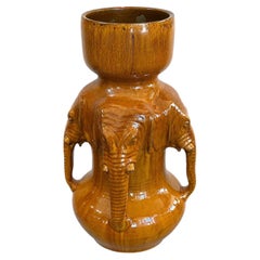 Vaso a forma di elefante in ceramica danese MCM di Karl Hansen, Danimarca, anni '70 CIRCA