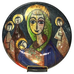 MCM Danish Michael Anderson & Sons Art Pottery Plate “Mother Mary & The Magis”