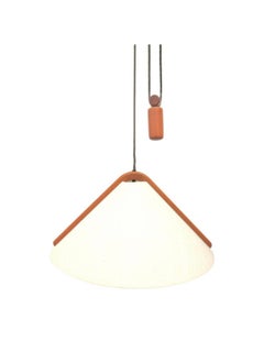 MCM Lámpara colgante moderna danesa ajustable de teca con contrapeso by Domus