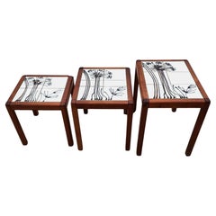 MCM Danish Nesting Tables Mobelfabrikken Toften Teak Tile