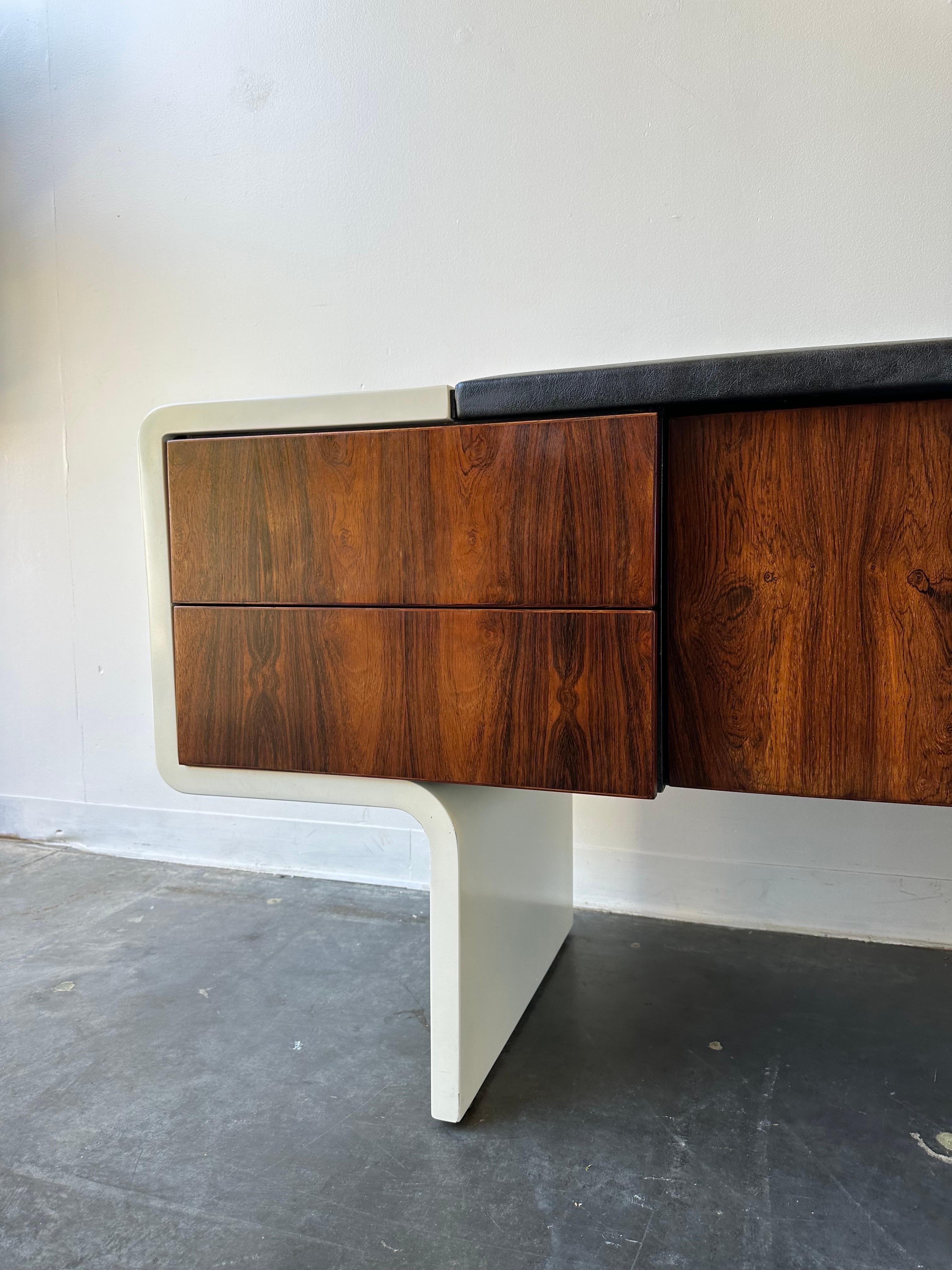 MCM Danish Space Age Uniplane Rosewood Credenza by William Sklaroff 1