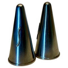 MCM Danish Stainless-Steel Salt and Pepper Shakers by Lundtofte of Denmark