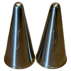 MCM Danish Stainless-Steel Salt and Pepper Shakers by Lundtofte of Denmark