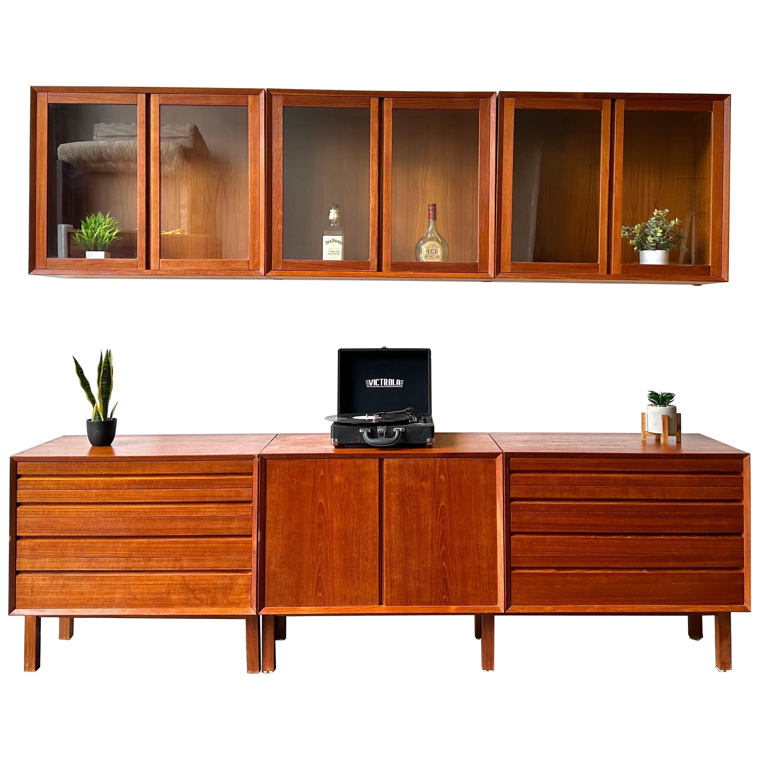 MCM Danish teak cado wall unit
