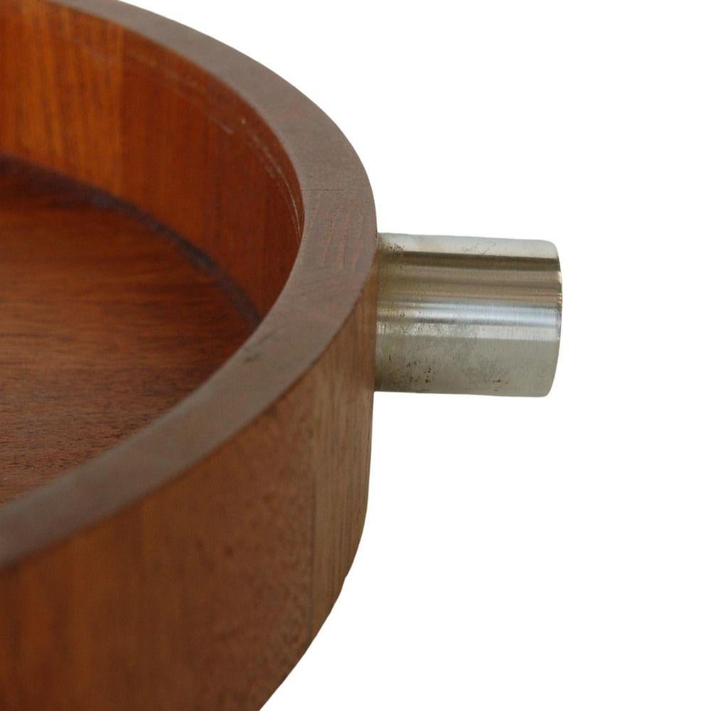 Mid-20th Century MCM Danish Teak Salad Serving Tray w/ Machined Handles by Cobblewood Lundtofte For Sale