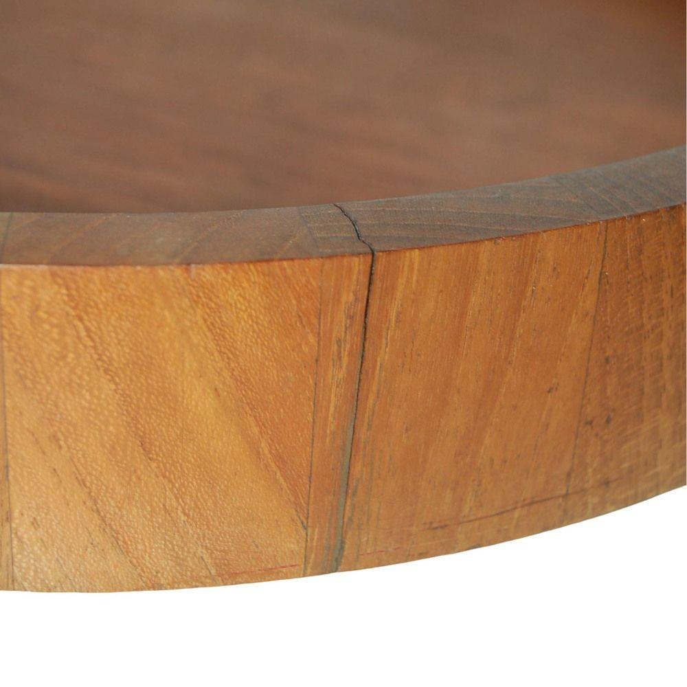 Stainless Steel MCM Danish Teak Salad Serving Tray w/ Machined Handles by Cobblewood Lundtofte For Sale