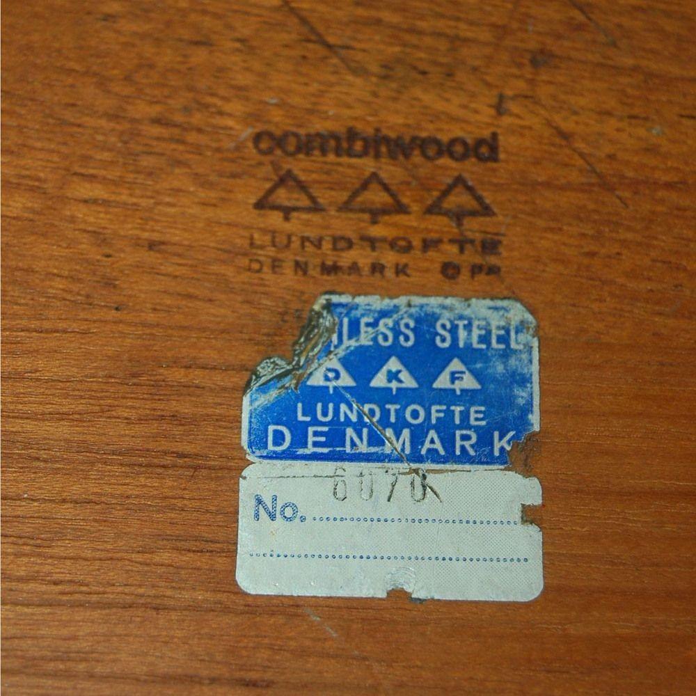 MCM Danish Teak Salad Serving Tray w/ Machined Handles by Cobblewood Lundtofte For Sale 1